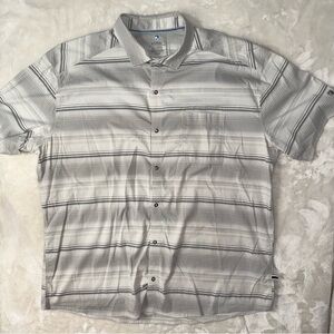 Kuhl Men's Casual Striped Shirt - Gray and White